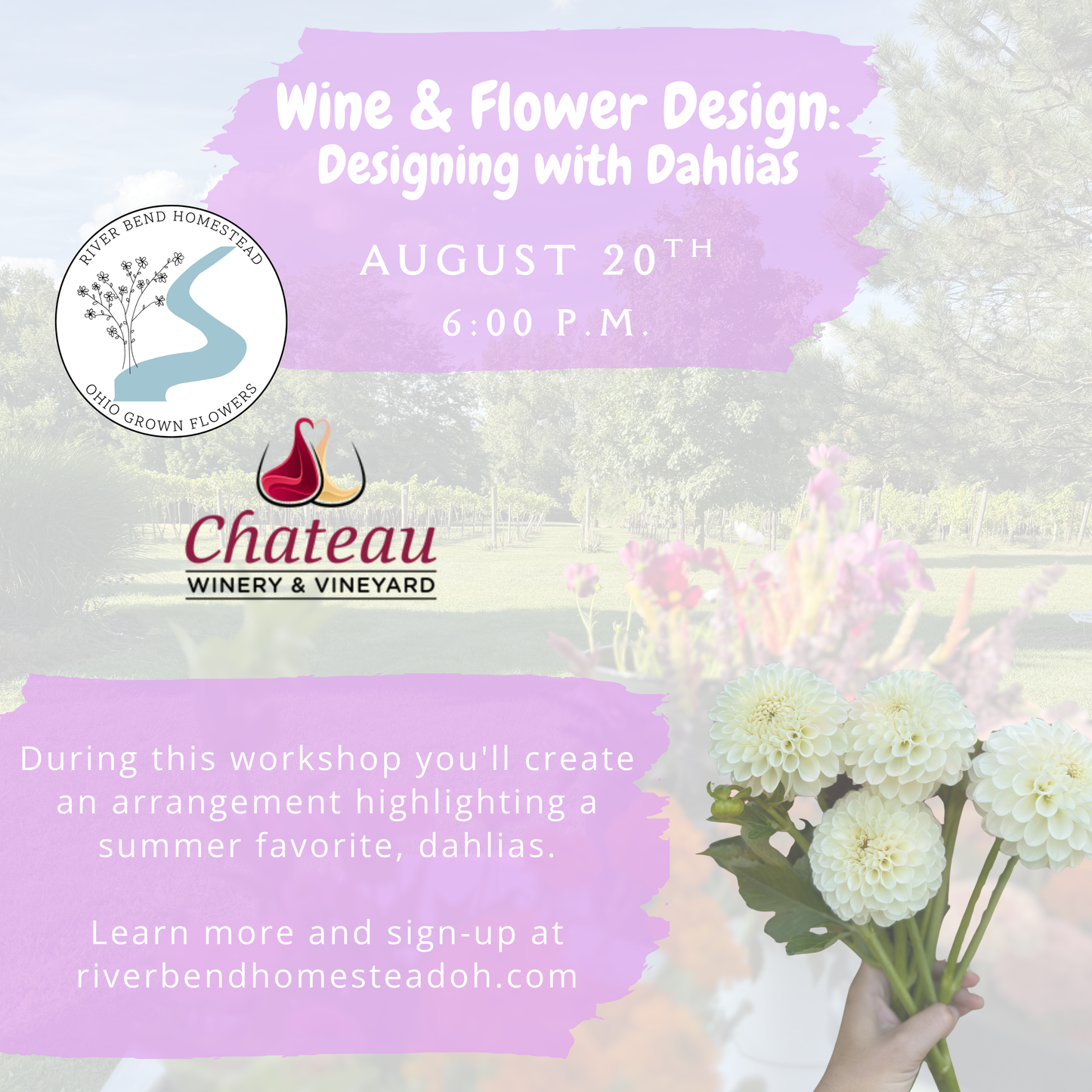 Wine & Flower Design @ Chateau Winery-8/20/2026